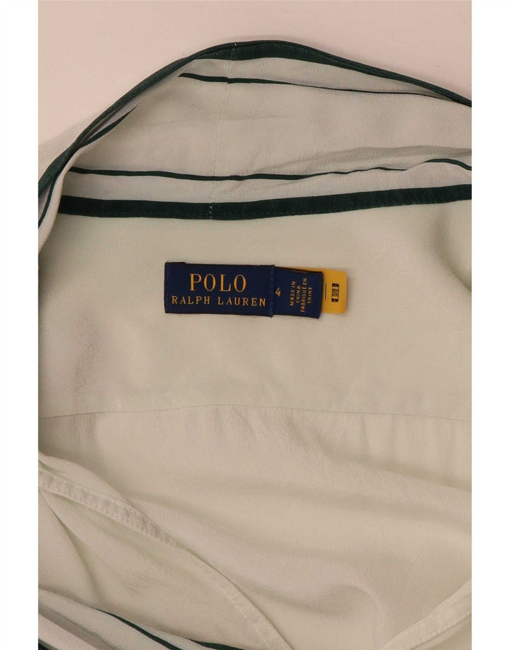 Polo Ralph Lauren Lang geschnittenes, übergroßes Pullover-Hemd für Damen, US 4 Small, Weiß