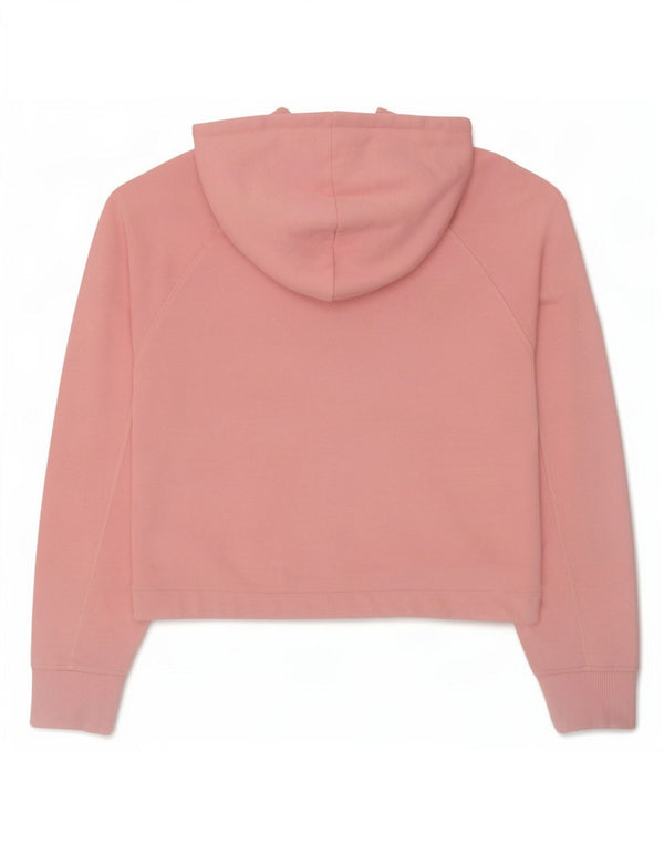 Fila Womens Crop Oversized Hoodie Pullover UK 14 Mittelrosa Baumwolle