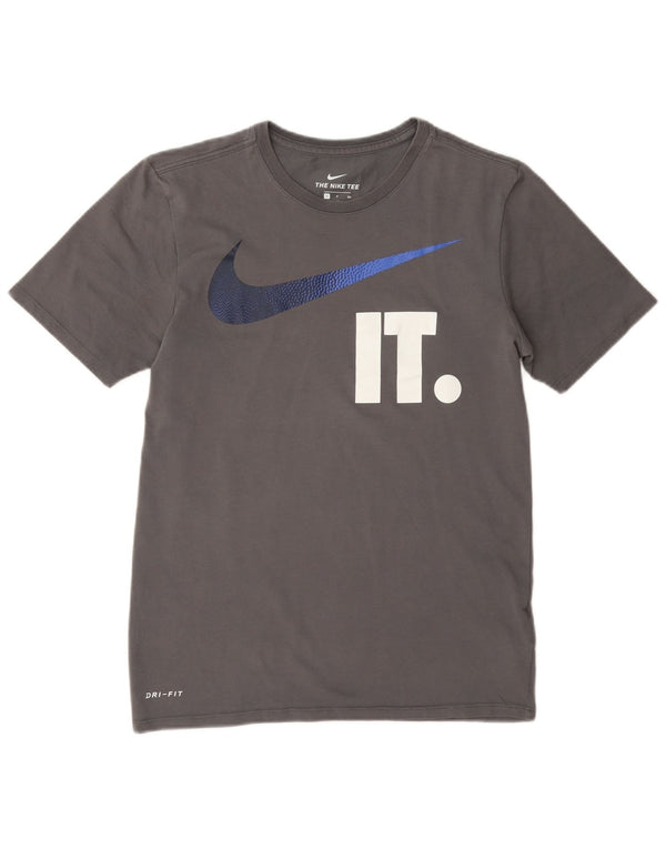 Nike Mens Dri Fit Graphic T-Shirt Top Small Grey Cotton