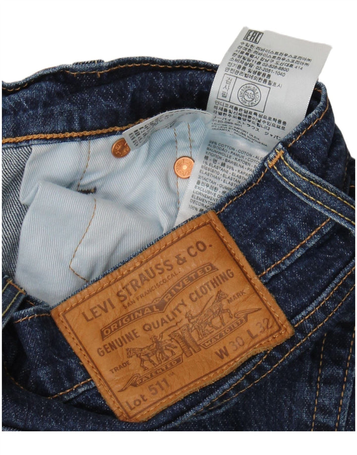 Levi's Damen 511 Slim Jeans W30 L32 Marineblau Baumwolle