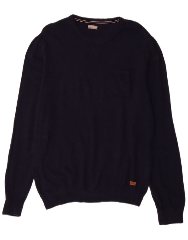 Napapijri Herren-Pullover mit U-Boot-Ausschnitt, 2XL, marineblaue Wolle