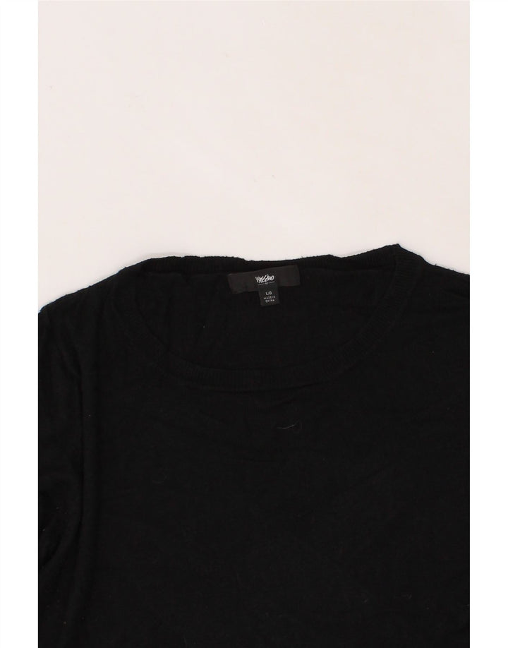 MOSSIMO Womens Boat Neck Jumper Sweater UK 16 Large Black Nylon Vintage Mossimo and Second-Hand Mossimo from Messina Hembry 
