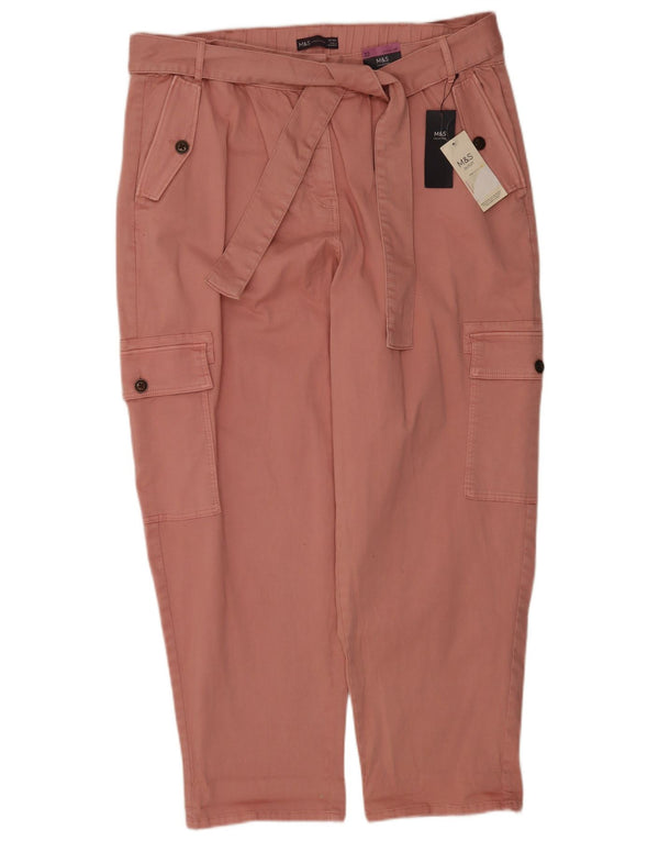 Marks & Spencer Damen-Cargohose, reguläre Größe, UK 22, 3XL, W42, L28, Rosa, Baumwolle