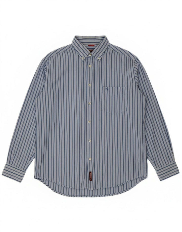 Carrera Herrenhemd, groß, blau gestreift, Baumwolle