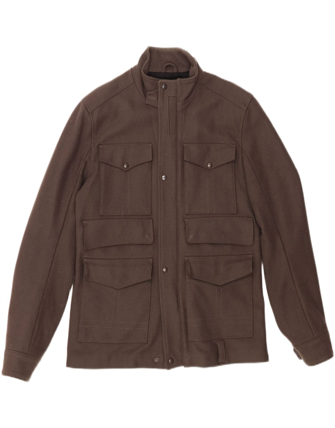REISS Herren-Windbreaker-Jacke, Größe 40, groß, graue Schurwolle