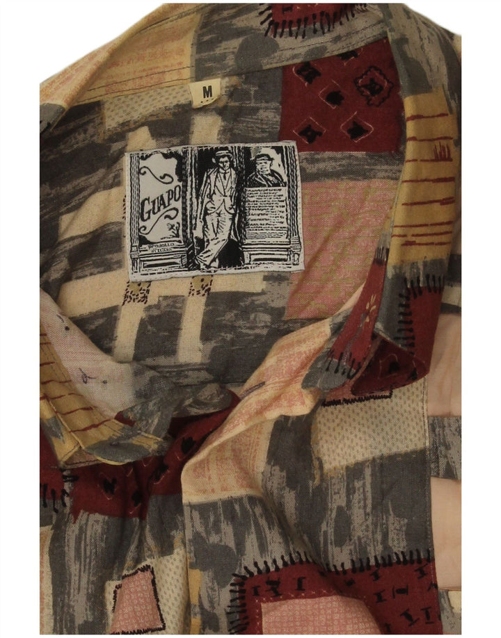 Vintage Herrenhemd Medium Mehrfarbig Patchwork Viskose