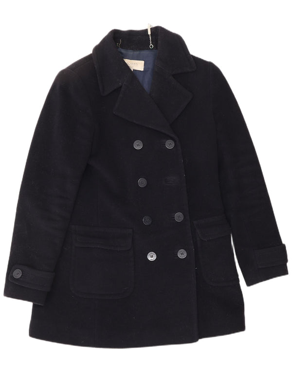 HOBBS Damen Pea Coat UK 10 Small Marineblaue Wolle