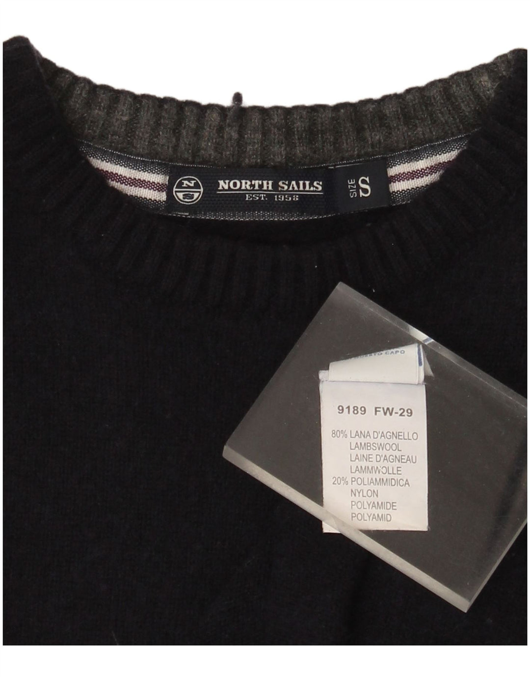 North Sails Damen-Pullover mit Rundhalsausschnitt, UK 10, Größe S, marineblaue Wolle