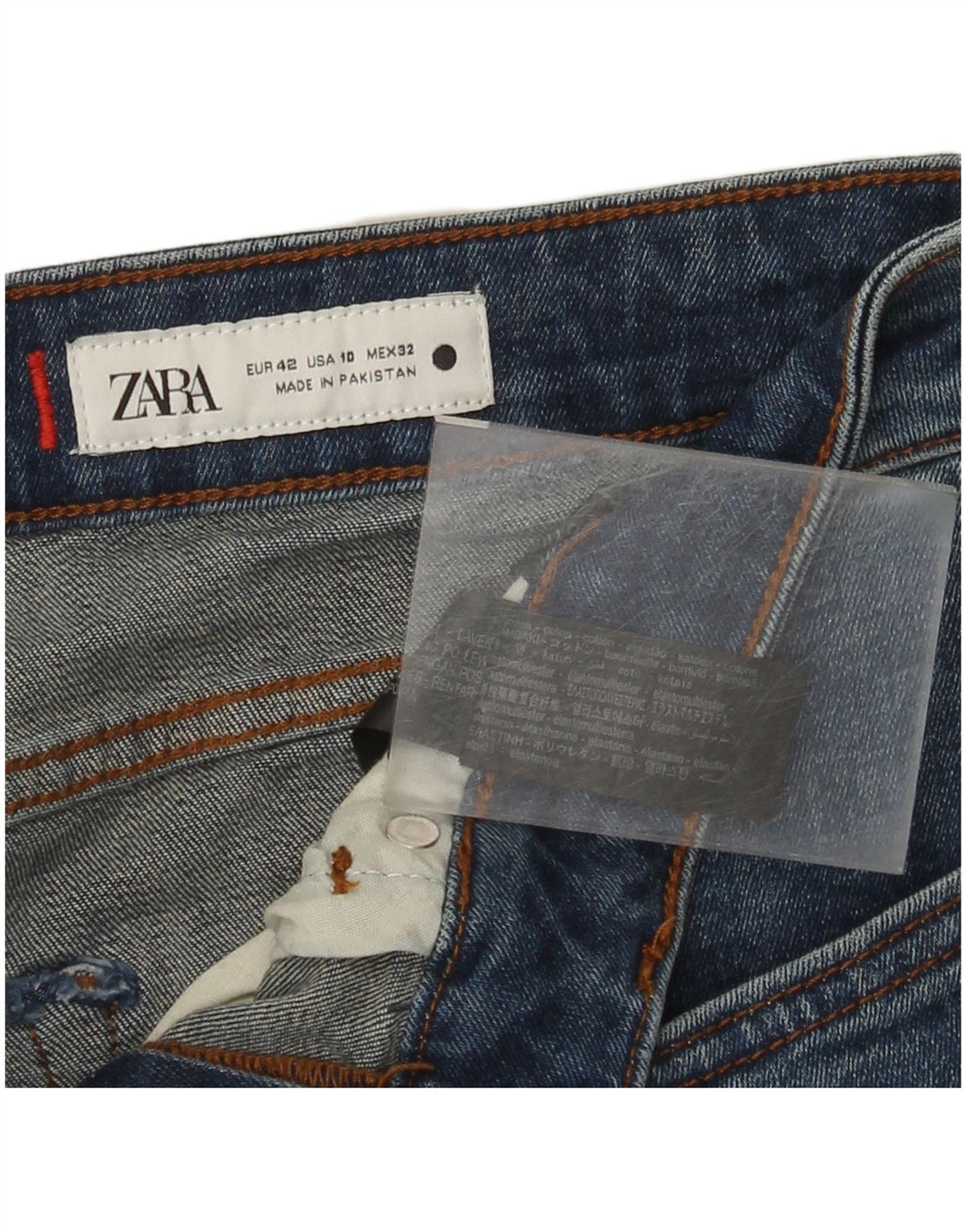 Zara Damen Bootcut Jeans EU 42 Large W32 L29 Blaue Baumwolle