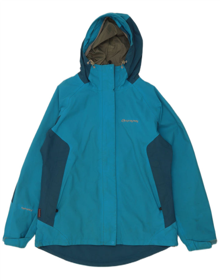 Sprayway Damen-Regenjacke mit Kapuze, UK 12, Mittelblau, Colourblock-Polyamid