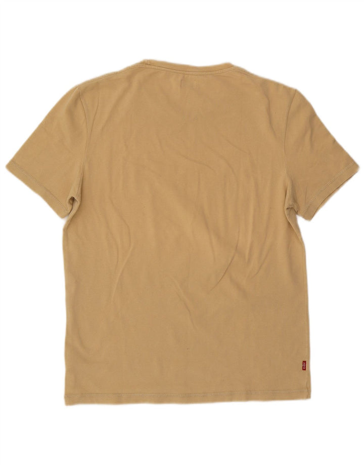 Levi's Damen T-Shirt Top UK 14 Large Beige Baumwolle