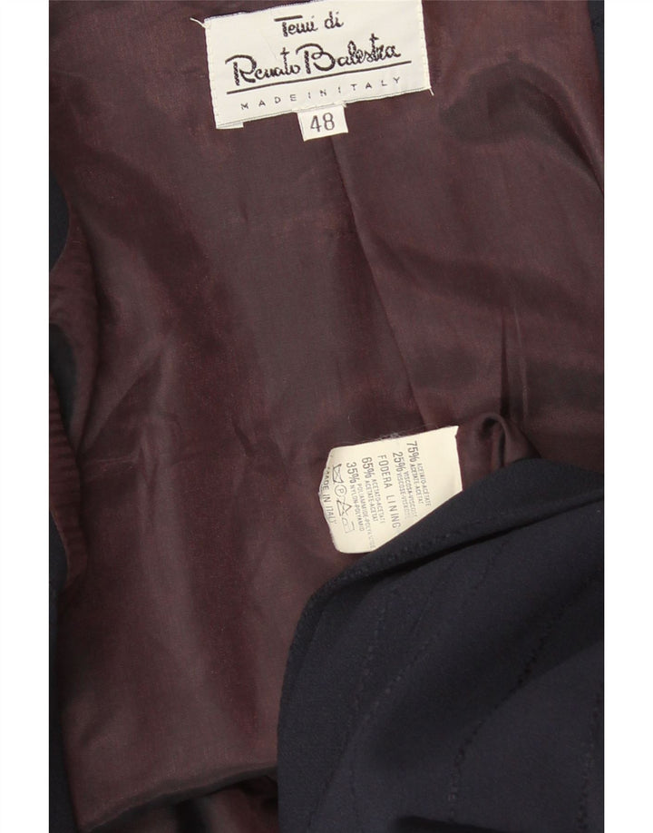Renato Balestra Damen 3-Knopf-Blazerjacke IT 48 XL Marineblaues Acetat