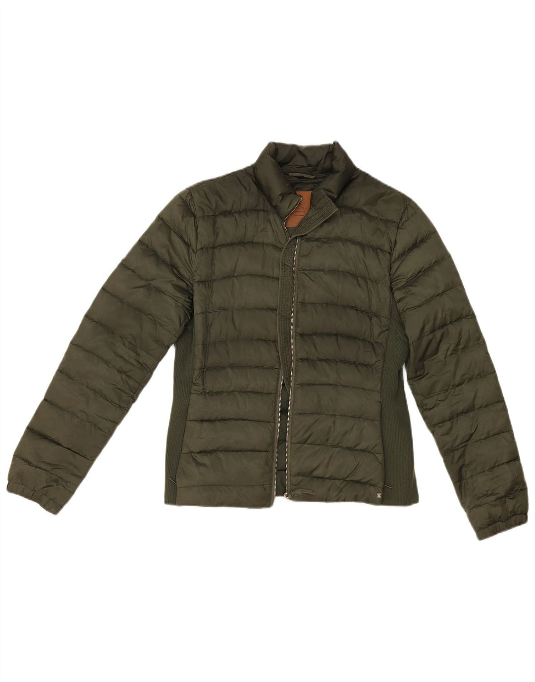 Massimo Dutti Damen Wattierte Jacke UK 14 Large Khaki Polyester