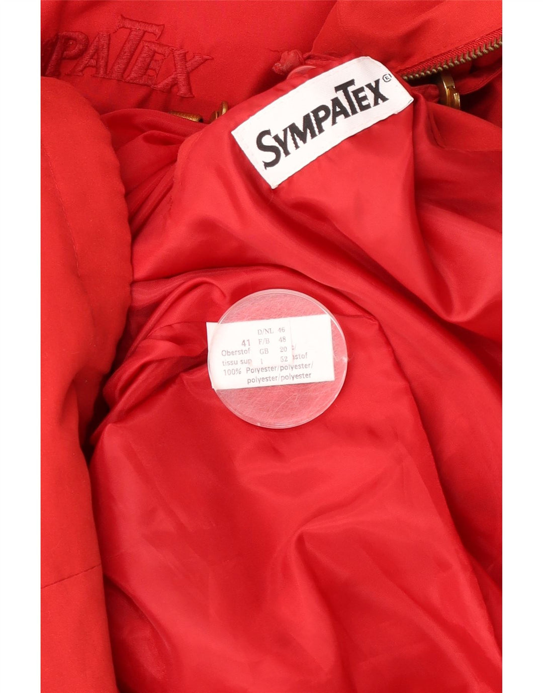Sympatex Damen-Windbreaker-Mantel mit Kapuze, übergroß, UK 20 2XL, rotes Polyester
