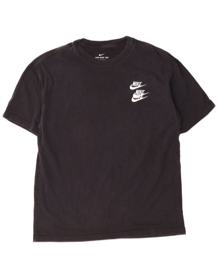 Nike Herren-T-Shirt mit Grafik, mittelgroß, schwarze Baumwolle