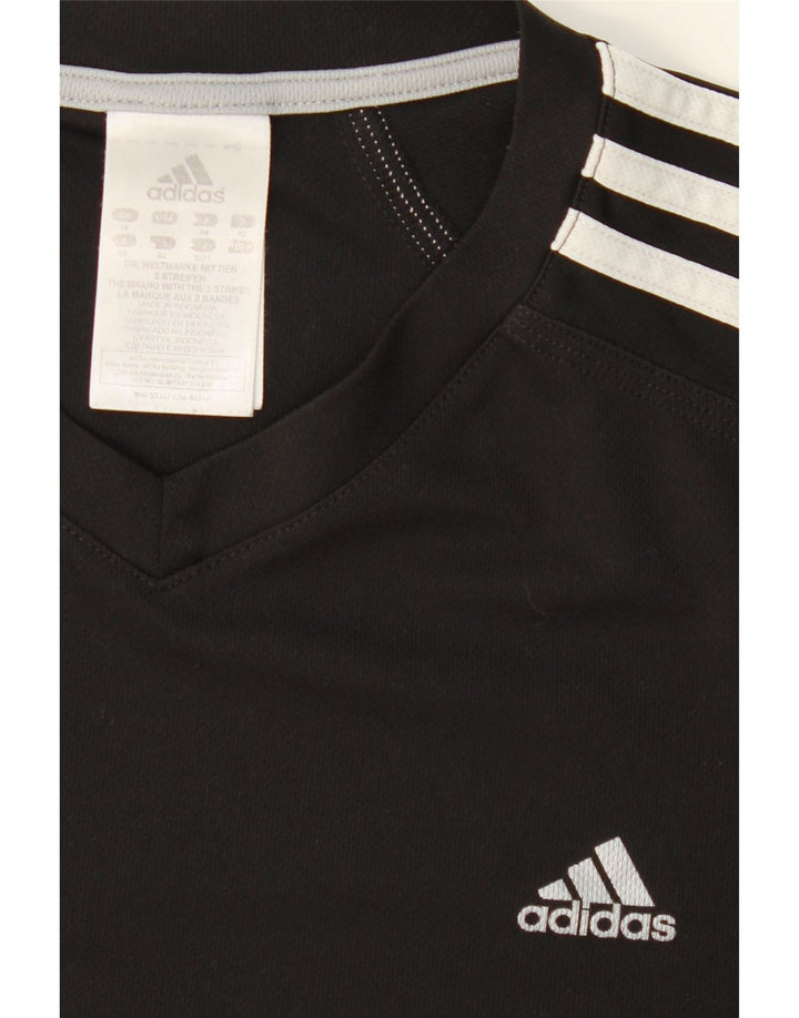 ADIDAS Womens T-Shirt Top UK 16 Large Black Polyester Vintage Adidas and Second-Hand Adidas from Messina Hembry 