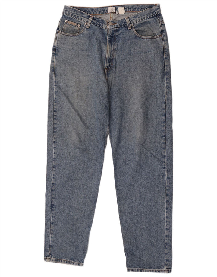 Calvin Klein Herren Tapered Jeans W34 L32 Blaue Baumwolle