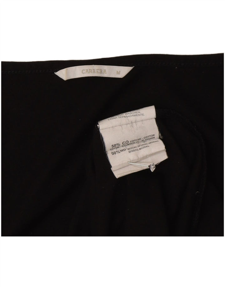 Carrera Damen Top Langarm UK 12 Medium Schwarz Baumwolle