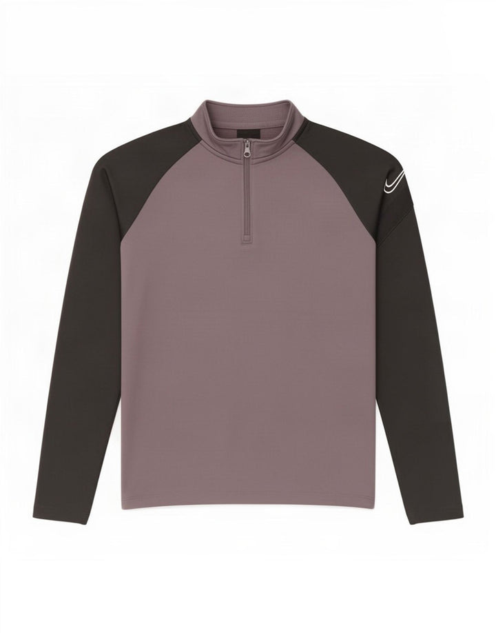 Nike Dri Fit Pullover-Trainingsanzugoberteil für Jungen, 12–13 Jahre, Größe L, Grau, Farbblock