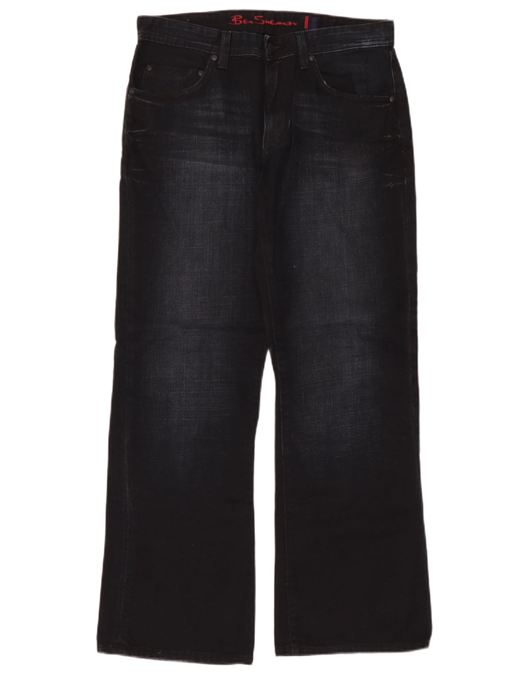 Ben Sherman Herren Bootcut Jeans W32 L30 Marineblaue Baumwolle