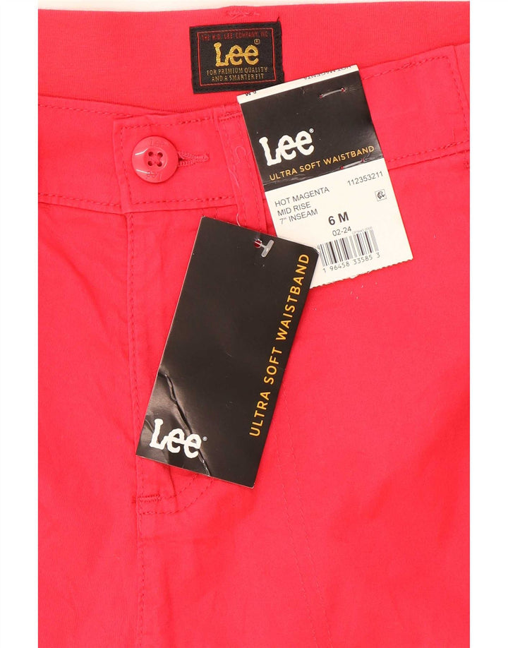 Lee Damen Chinoshorts US 6 Medium W30 Rote Baumwolle