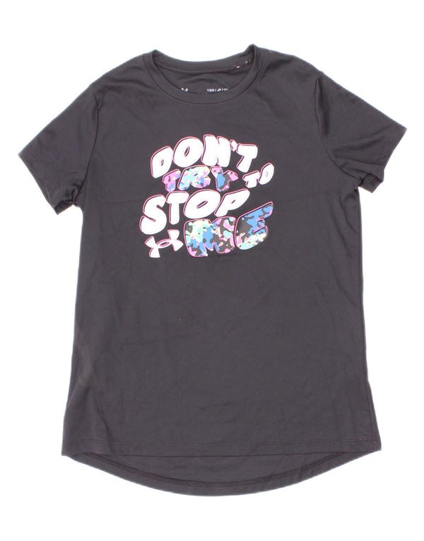 Under Armour Jungen-T-Shirt mit Grafik, 7–8 Jahre, Größe S, Grau, Polyester