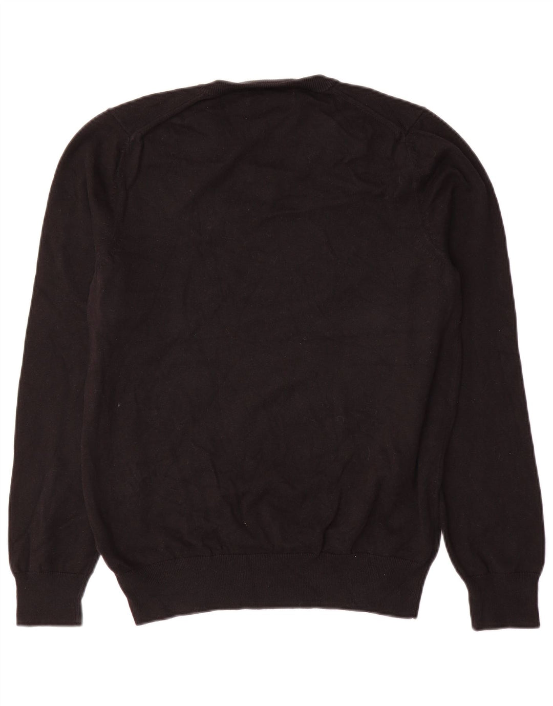 Marks & Spencer Herren-Pullover mit V-Ausschnitt aus mittelschwarzer Baumwolle