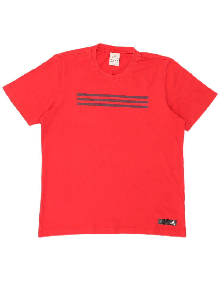 Adidas Herren Grafik T-Shirt Top Große rote Baumwolle
