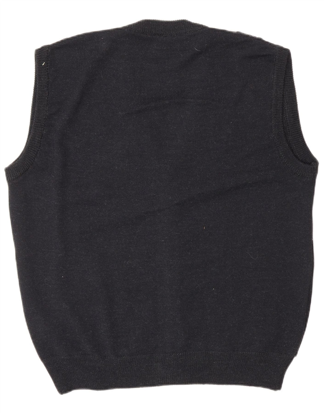 VINTAGE Ärmelloser Herren-Cardigan-Pullover IT 52 Large Grau Argyle/Diamant