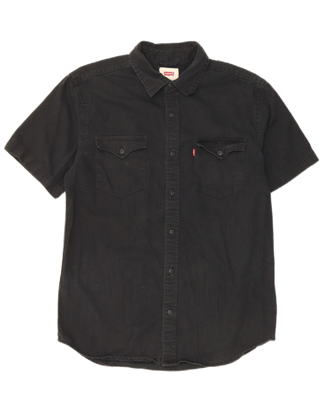 Levi's Herren Kurzarmhemd Small Schwarz Baumwolle