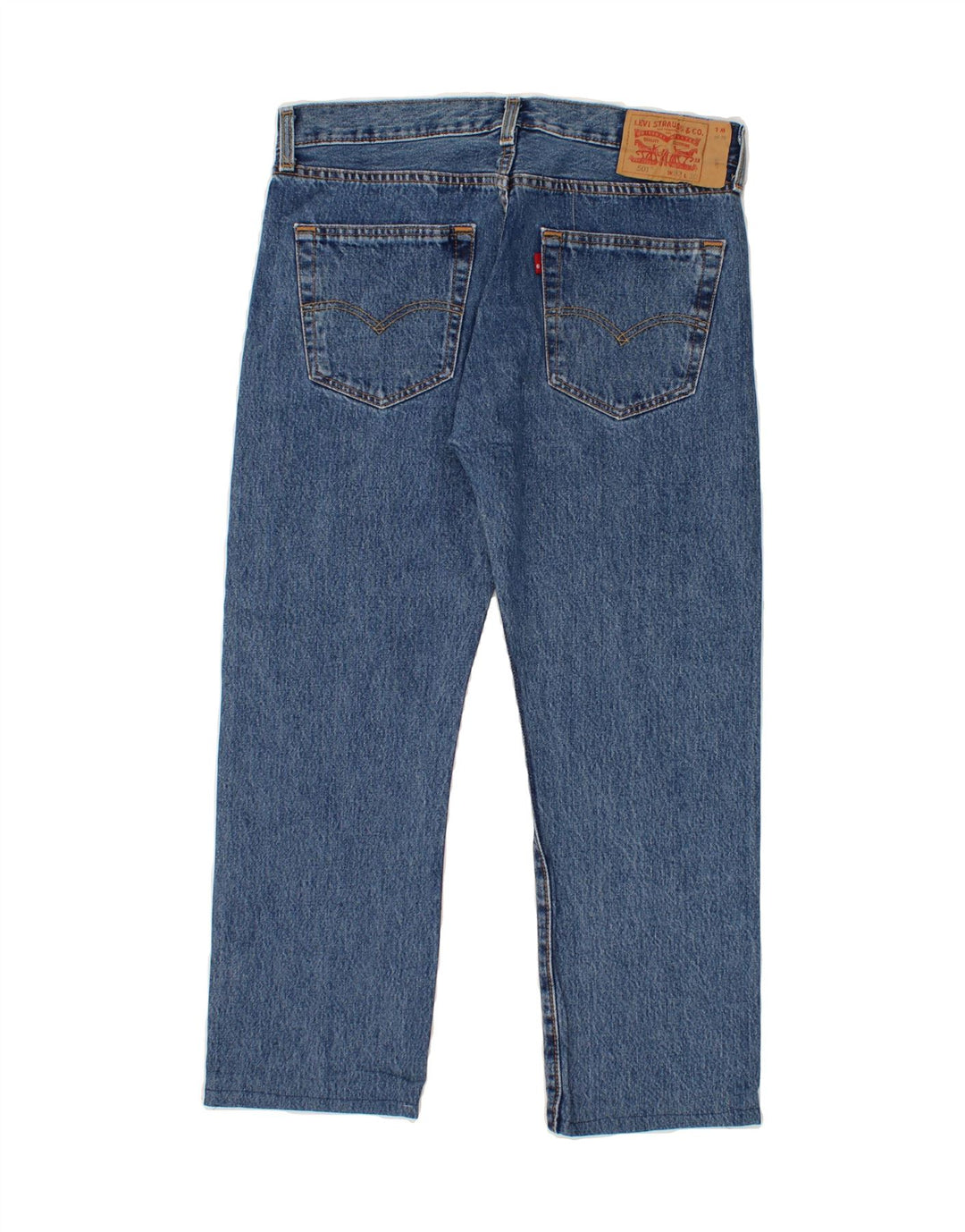 LEVI'S Mens 501 Cropped Jeans W32 L25 Blue Cotton