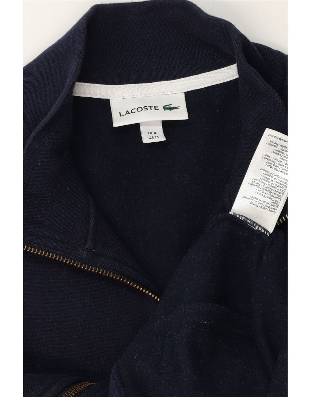 LACOSTE Herren-Trainingsanzug, Oberteil, Jacke, Größe 4, mittelgroß, marineblau, Baumwolle