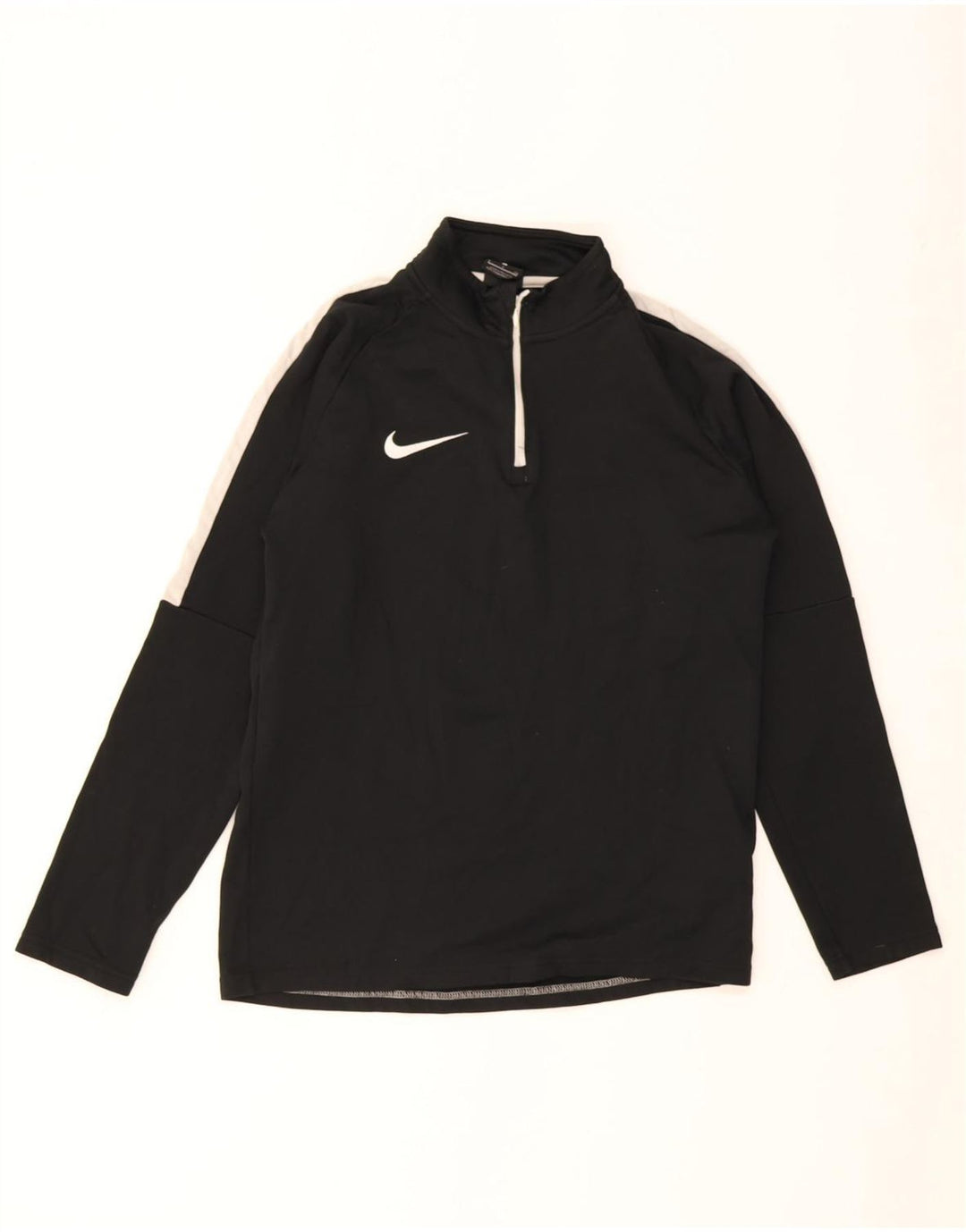 Nike Herren Dri Fit Sweatshirt mit Reißverschluss am Hals, Größe S, Schwarz, Farbblock
