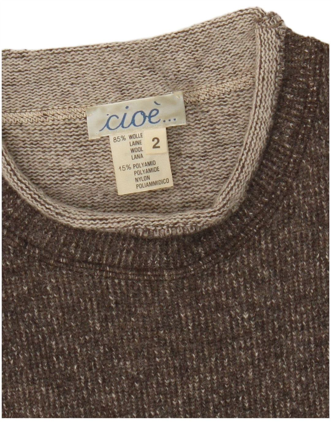CIOE Damen Weste Tank Top UK 12 Mittelbraun gesprenkelte Wolle