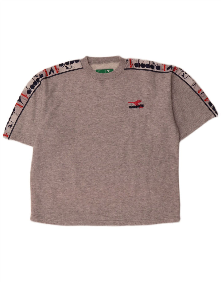 Diadora Herren Grafik-T-Shirt-Oberteil Mittelgrau