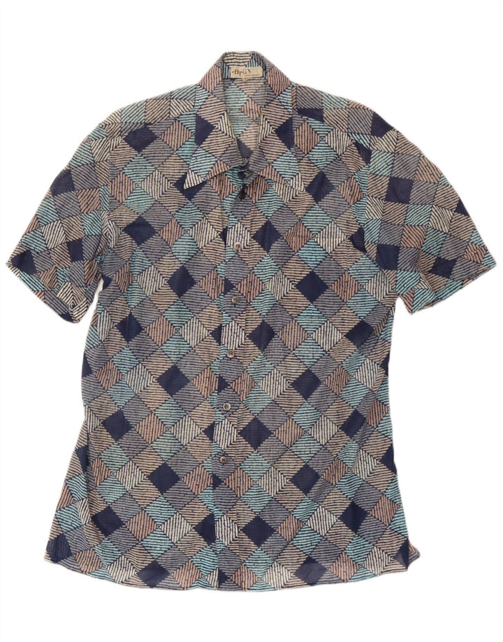Vintage Herren Kurzarmshirt XL Mehrfarbig Geometrisch