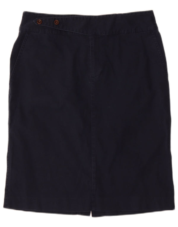 Ralph Lauren Damen gerader Rock US 8 Medium W32 Marineblau Baumwolle