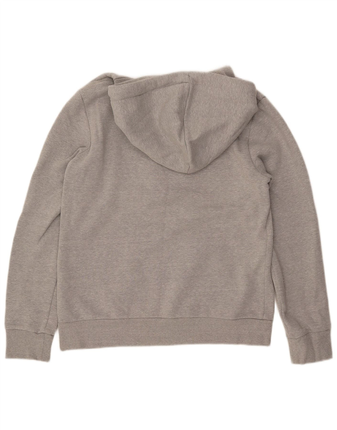 SUPERDRY Damen-Kapuzenpullover mit Grafik, UK 14, mittelgraue Baumwolle