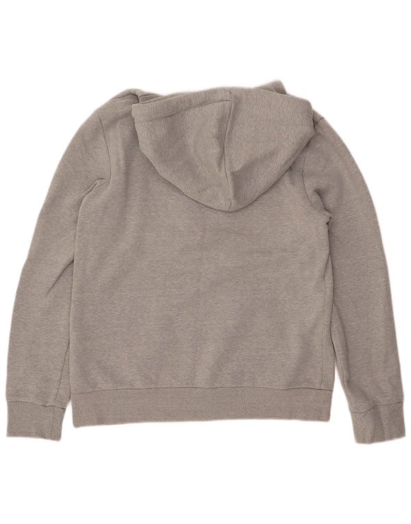 SUPERDRY Damen-Kapuzenpullover mit Grafik, UK 14, mittelgraue Baumwolle