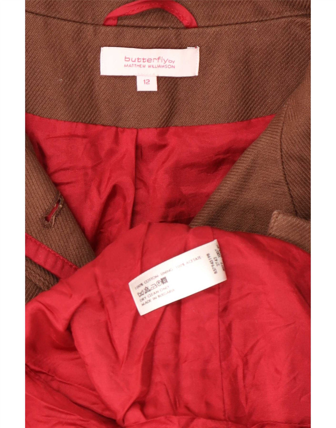 Mathew Williamson Damen Blazer Jacke UK 12 Mittelbraune Baumwolle