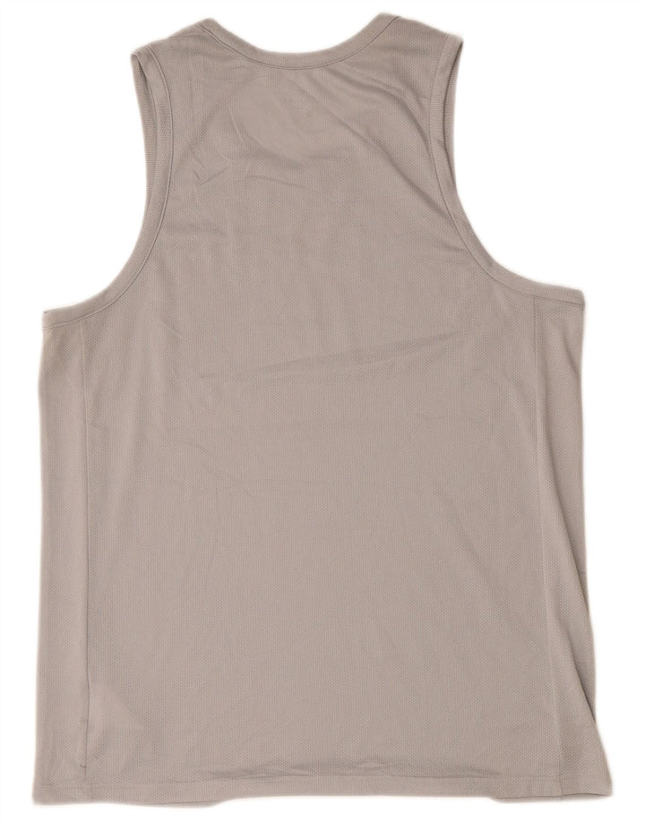 Nike Herren Dri Fit Grafik-Weste-Oberteil, großes graues Polyester