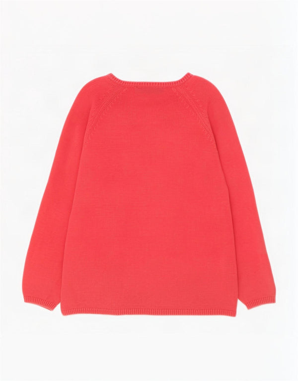 Marks & Spencer Damen-Pullover mit U-Boot-Ausschnitt, UK-Gr. 16, Größe L, Rosa, Baumwolle