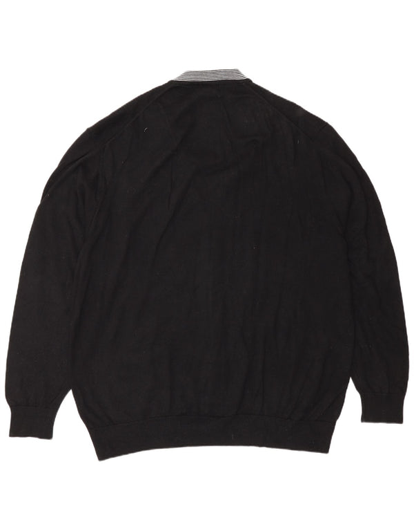 Lacoste Herren-Strickjacke, Größe 8 2XL, schwarze Baumwolle