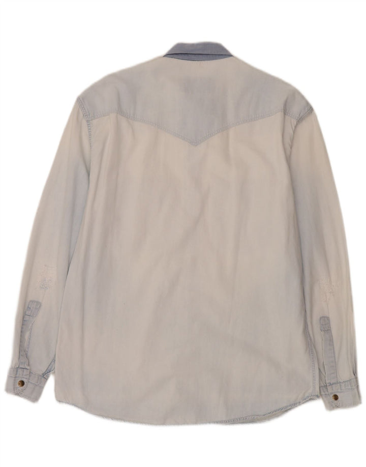 Wampum Herren Jeanshemd Mittelblau