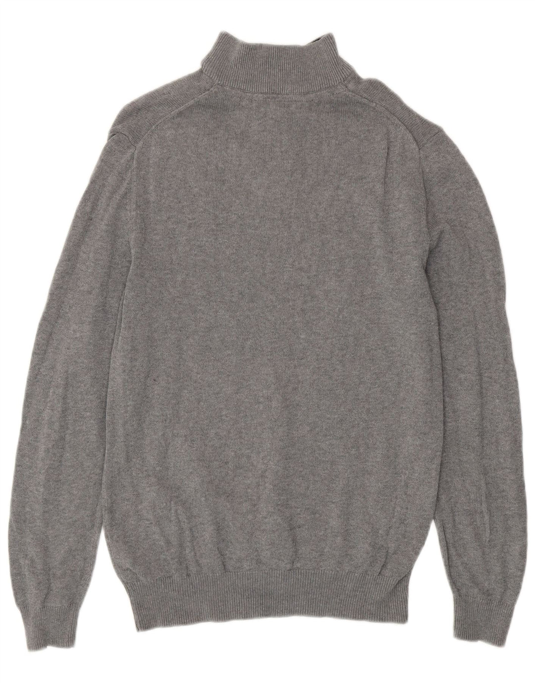 Crew Clothing Herren-Pullover mit Reißverschluss am Hals, Größe S, graue Baumwolle