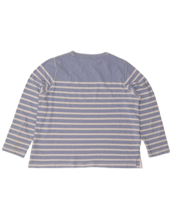 Marks & Spencer Damen Top Langarm UK 18 XL blau gestreift Baumwolle