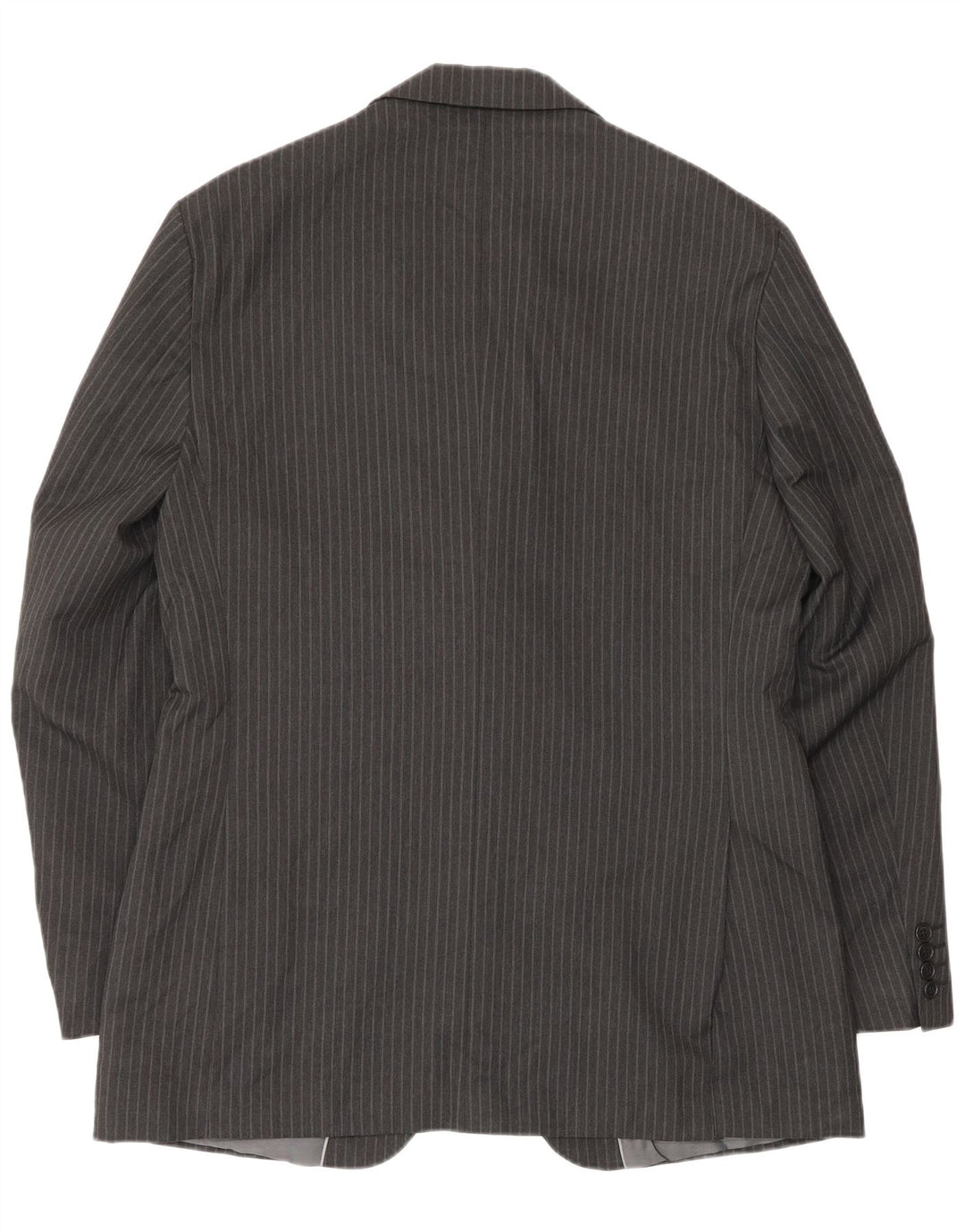 Marks & Spencer Herren-Blazer mit 2 Knöpfen, IT 40, groß, grau, Nadelstreifen