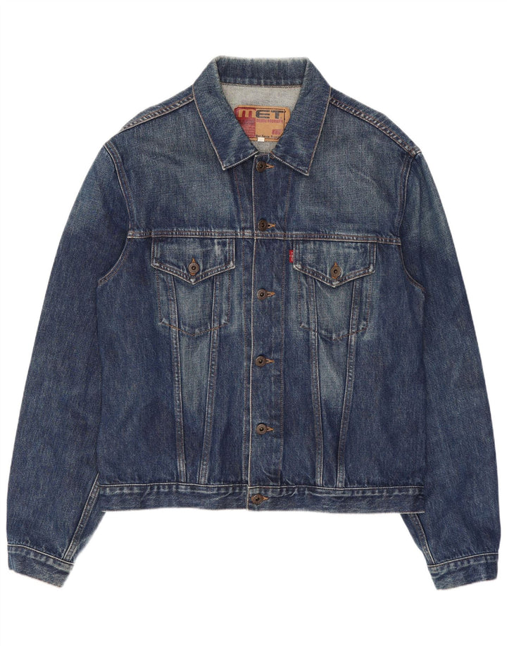 MET Damen Jeansjacke UK 20 2XL Blaue Baumwolle
