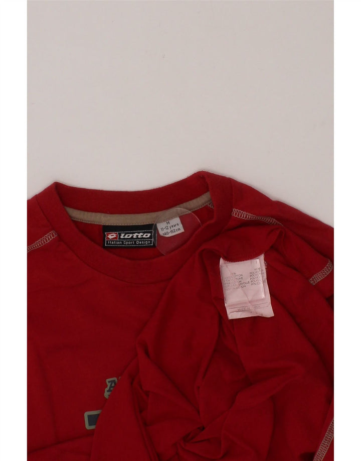 LOTTO Boys Graphic T-Shirt Top 11-12 Years Medium Red Cotton Vintage Lotto and Second-Hand Lotto from Messina Hembry 