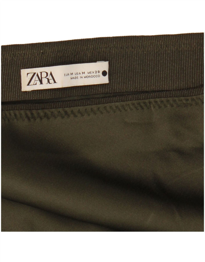 Zara Damen-Maxirock mit hoher Taille, mittelgroß, W28, Khaki